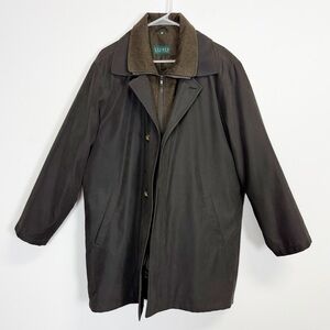 Lauren Ralph Lauren Coat Mens 42R Brown Edgar Removable Lining Overcoat